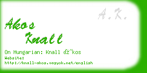 akos knall business card